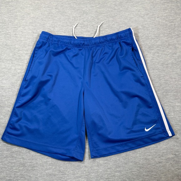 Nike Shorts Mens L Blue Athletic Drawstring Lined Mesh Striped Gym Training VTG - Picture 1 of 9